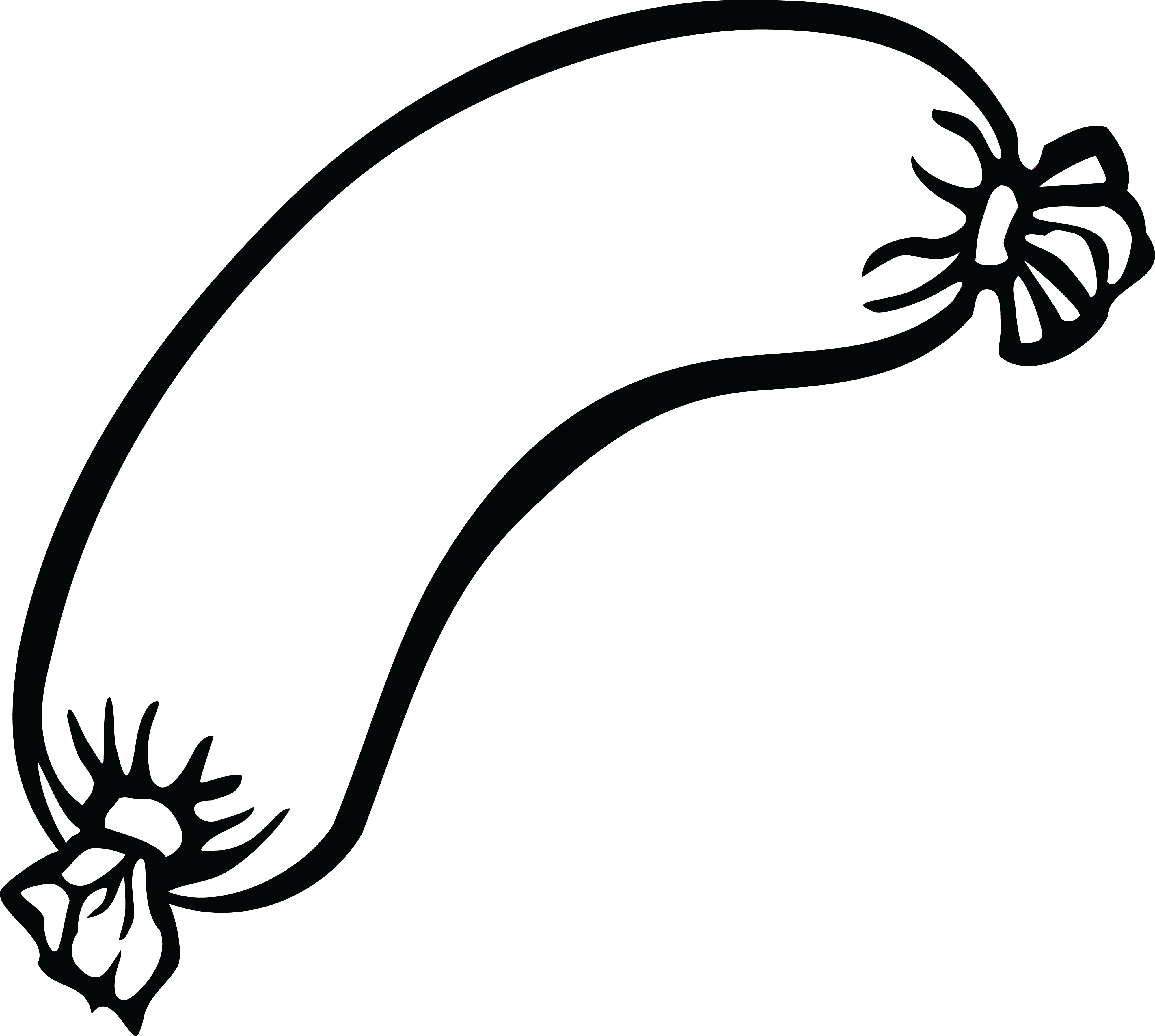 Free Clipart Of A Sausage - Sausage Black And White (4000x3587)