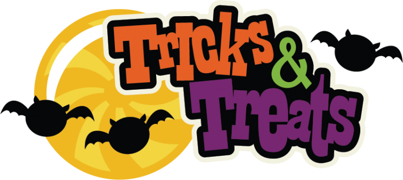 Tricks Or Treats Trick Or Treat Word Clipart Free Clip - Halloween Treats Or Tricks (800x357)
