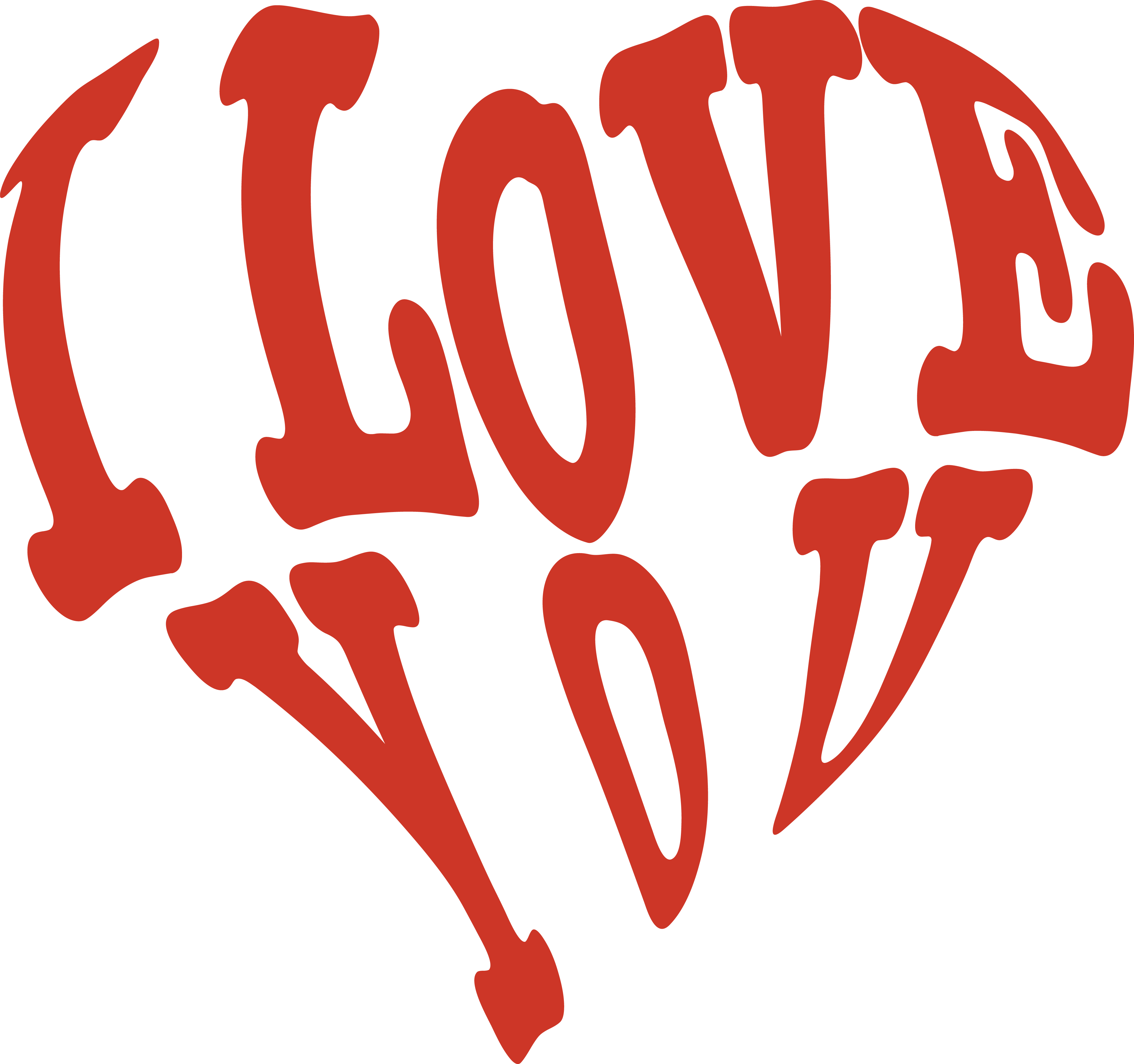 Free Clipart Of A Red Heart Formed Of I Love You - Love You Png (4000x3753)