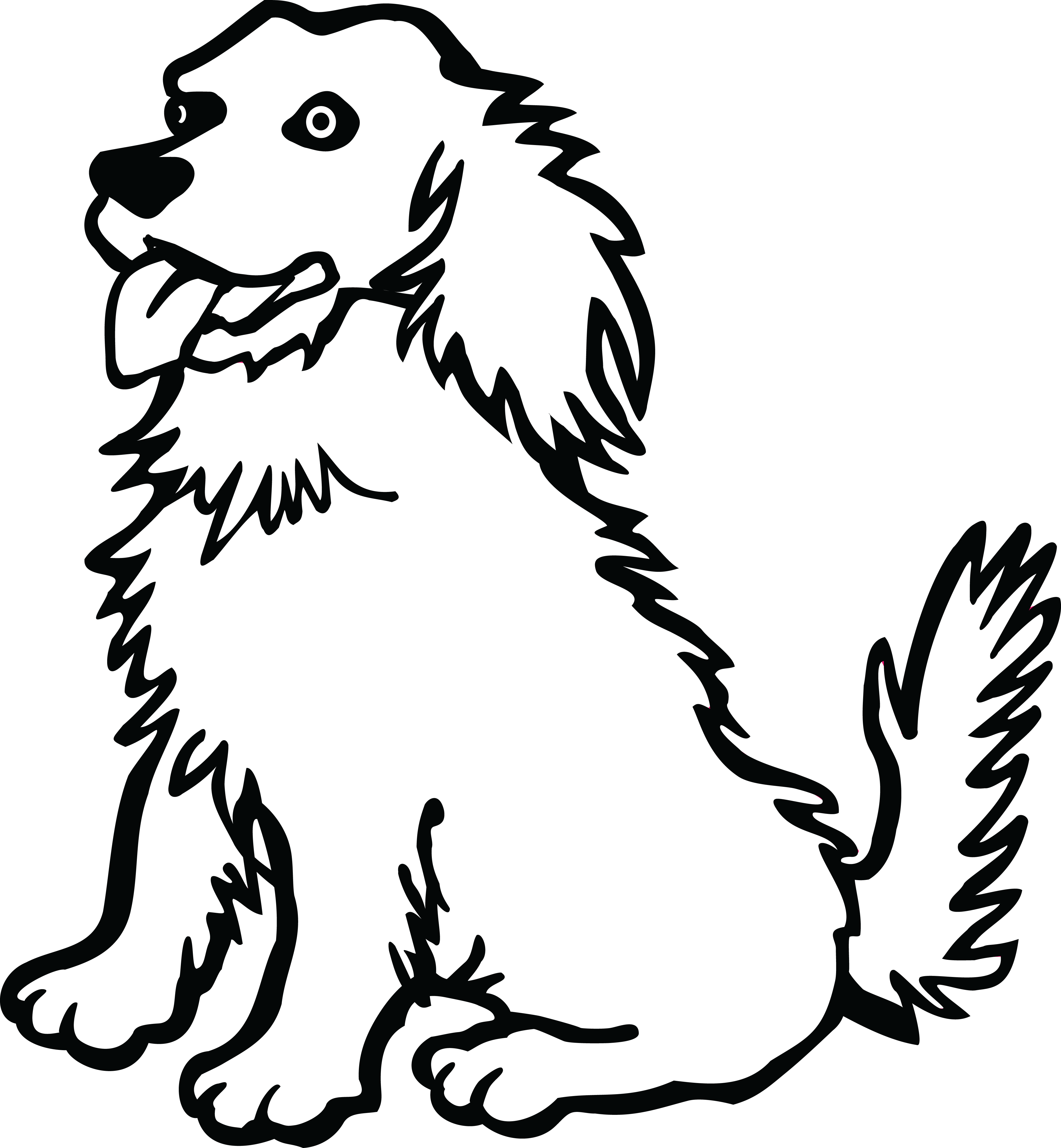 Free Clipart Of A Dog - Dog Clipart Black And White (4000x4329)