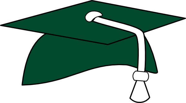 Class Of - Graduation Cap With Green Tassel (600x332)