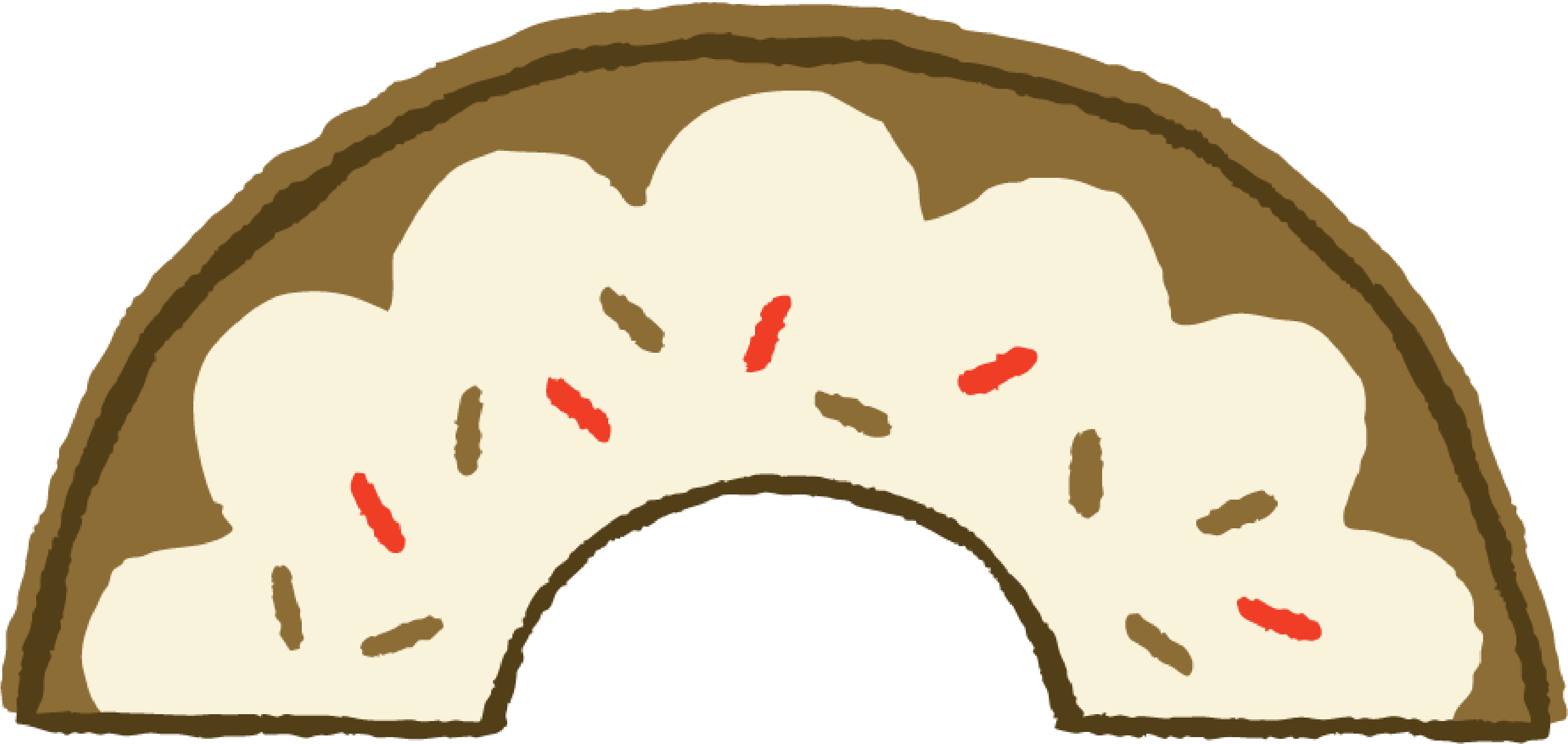 See Here Donut Clipart Transparent Background - Half Of A Donut (2821x1558)