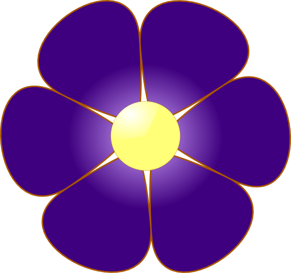 Violet Flower Clip Art At Clker Com Vector Online Clipart - Flowers Clip Art Violet (600x564)