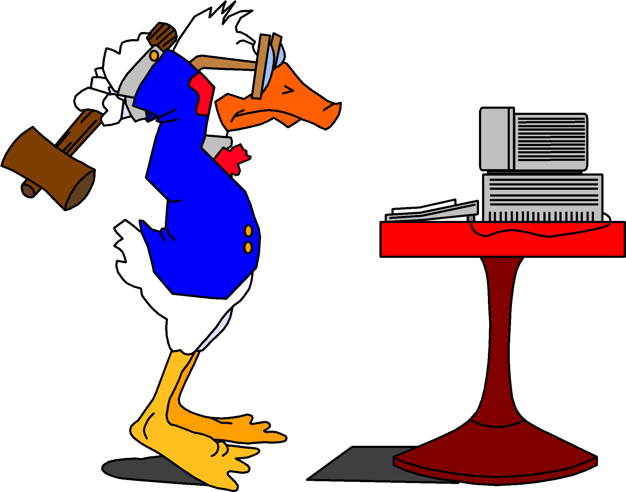 Clipart Duck Computer - Duck Smashing Computer Clip Art (2048x1612)