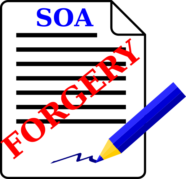 Document With Forgery Stamp Clip Art At Clker - Forgery Clipart (600x578)