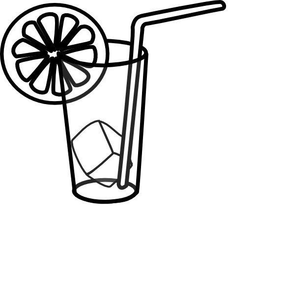Lemonade 3 Clip Art - Black And White Lemonade (582x599)