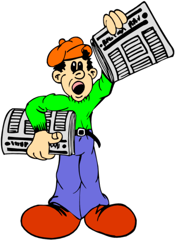 Festivity - Clipart - Newspaper Boy Clipart (350x468)