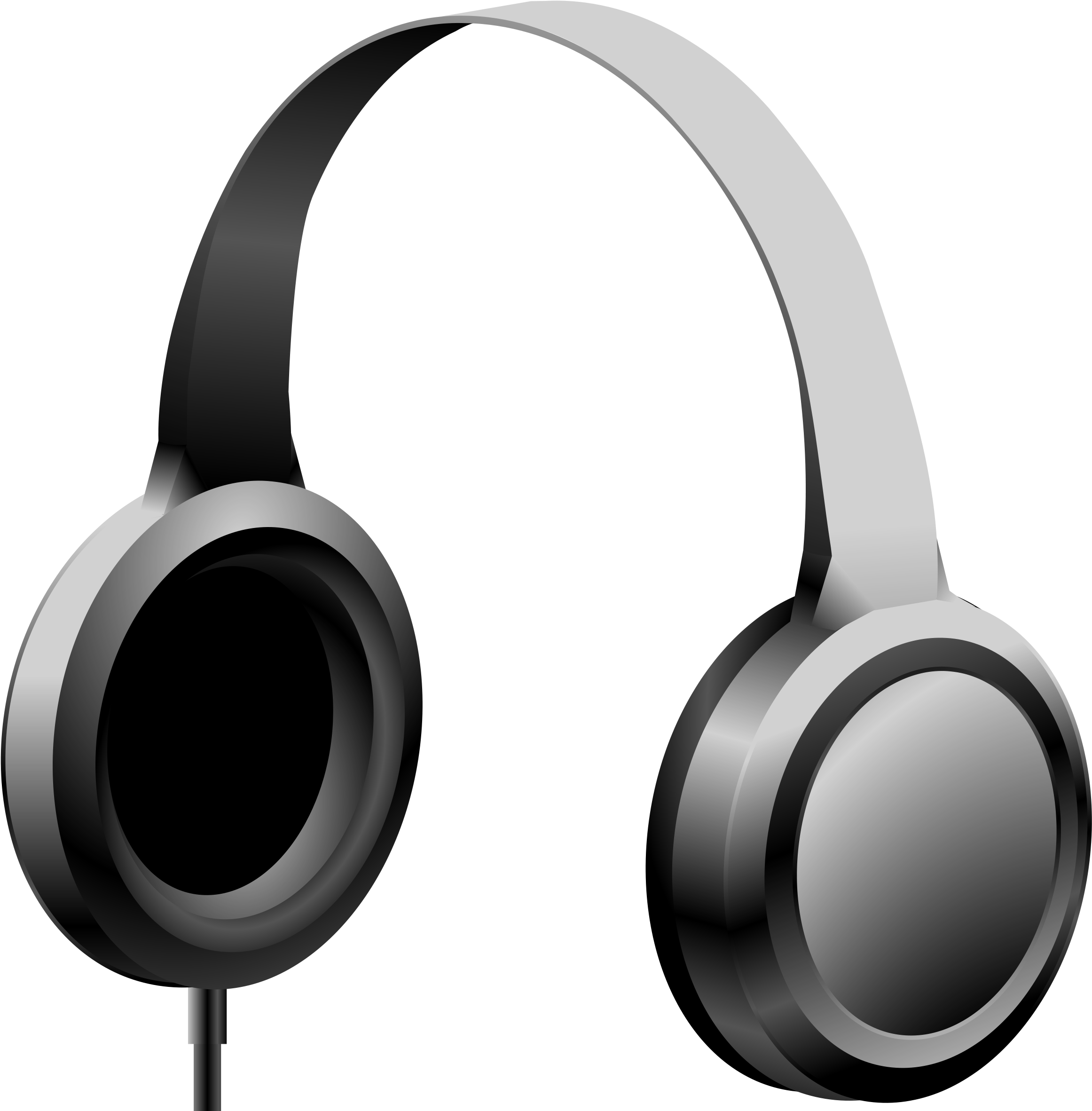 Headphones Clipart Black And White - Headphones Clipart (2400x2400)