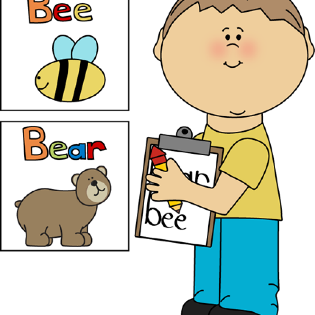 Kids Writing Clipart Boy Writing Words On Clipboard - Writing Words Clipart (1024x1024)