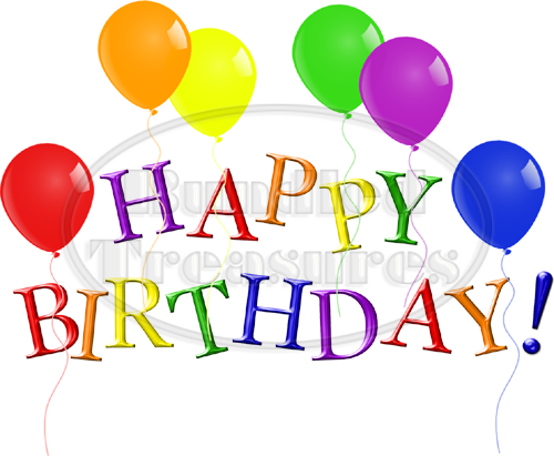 Rainbow Birthday Word Art - Happy Birthday Word Art (500x411)