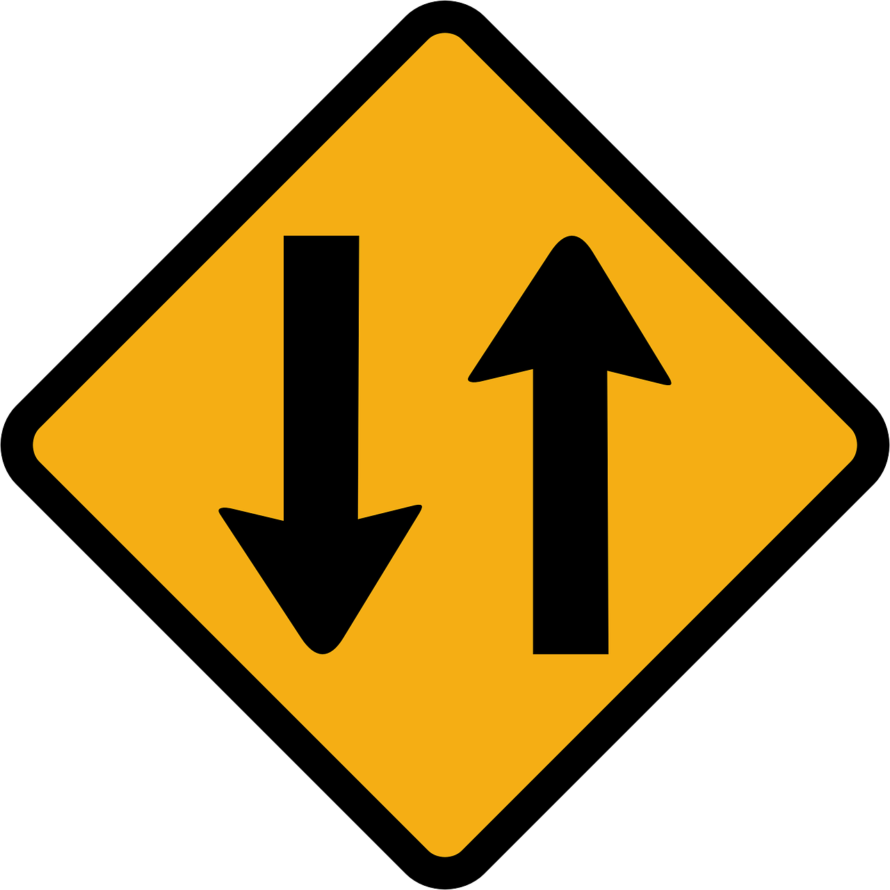 Sign Way Clip Art At Clker - Two Way Street Sign (1280x1280)
