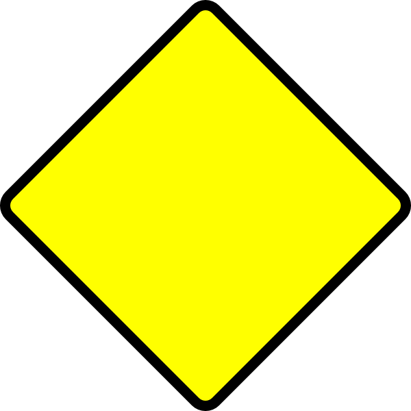 Blank Street Signs Yellow Diamond Road Sign (600x600) Png Clipart