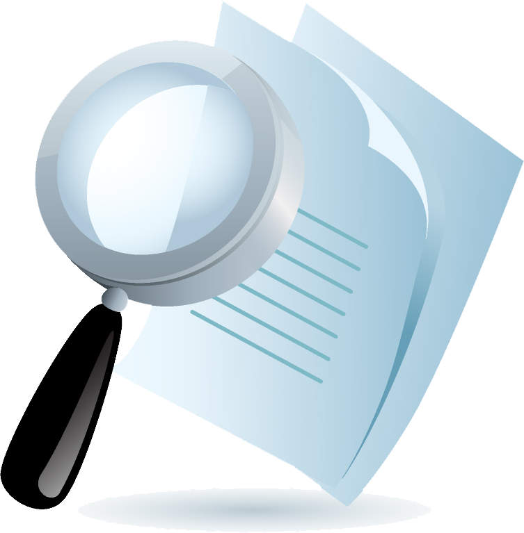 Words That Suggest The Visual - Magnifying Glass Document Png (753x767)