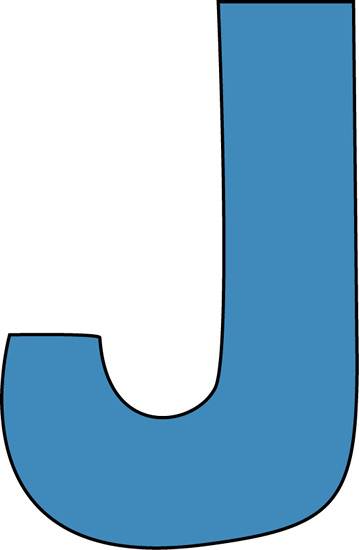 Blue Alphabet Letter J Clip Art - Letter J Clipart (359x550)
