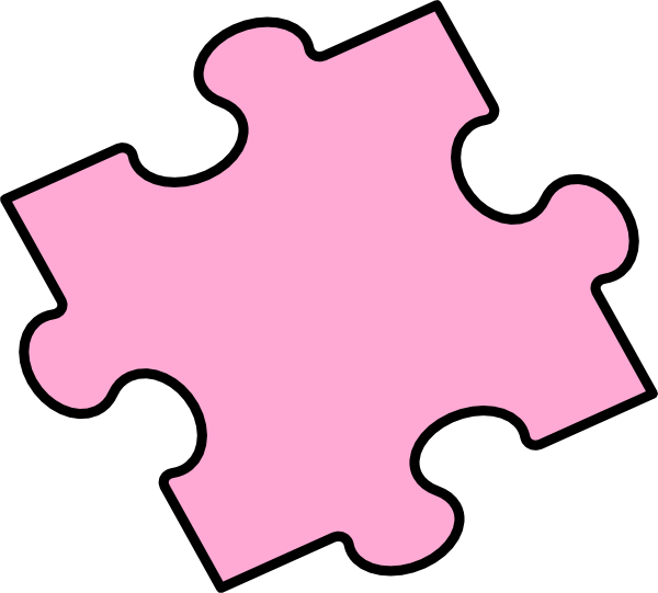 Pink Puzzle Piece Clip Art - Blue (600x541)