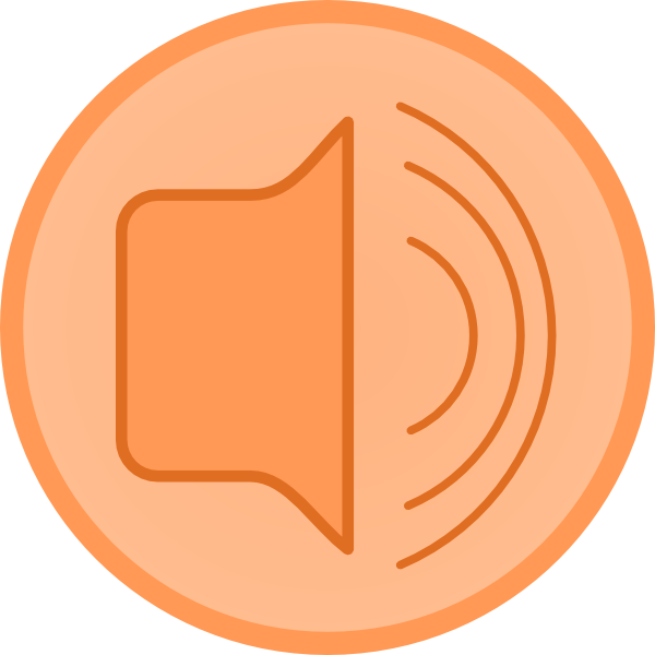 Orange Speaker Clip Art (600x600)