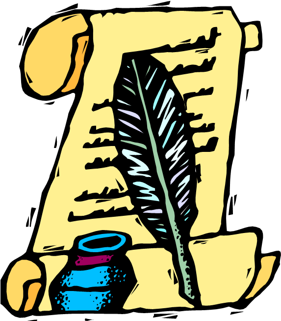 Quill And Parchment Clipart (587x663)