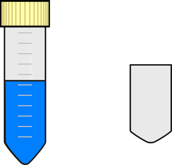Falcon Test Tube With Blue Nutrient Media Svg Clip - Spit Test Tube .png (600x576)
