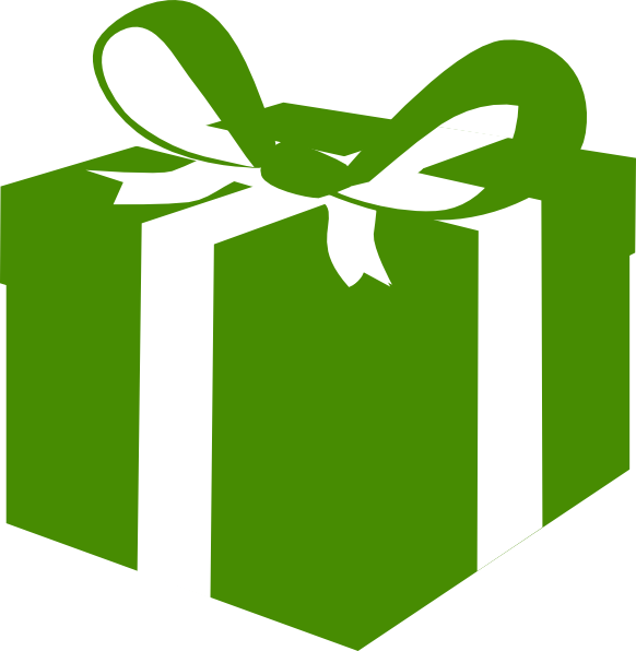 Green Box Clip Art - Green Present Box Png (582x596)