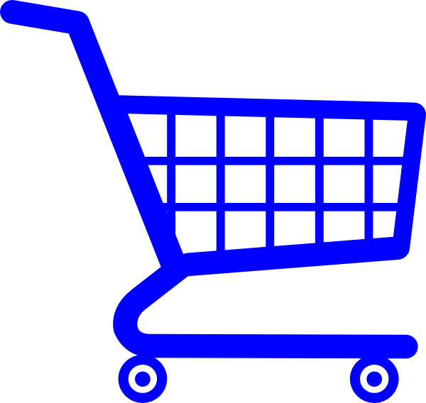 Trolley Clipart Online Store - Shopping Cart Logo Blue (600x568)