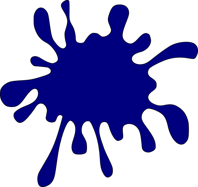 Ink Clipart Vector - Blue Paint Splat (761x720)