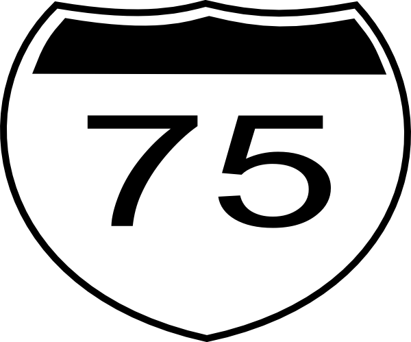Interstate Sign I75 Clip Art - Interstate Sign Outline (600x499)