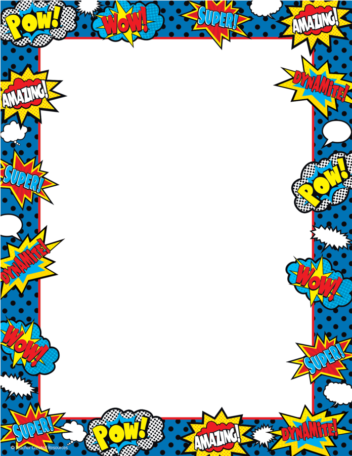 Clipart Border - Superhero Name Tag (900x900)
