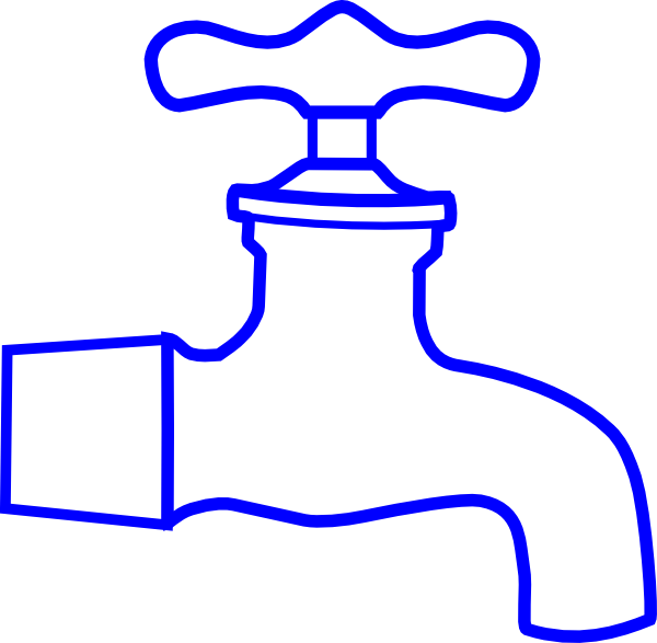 Blue Faucet Clip Art - Sink Faucet Clipart (600x587)