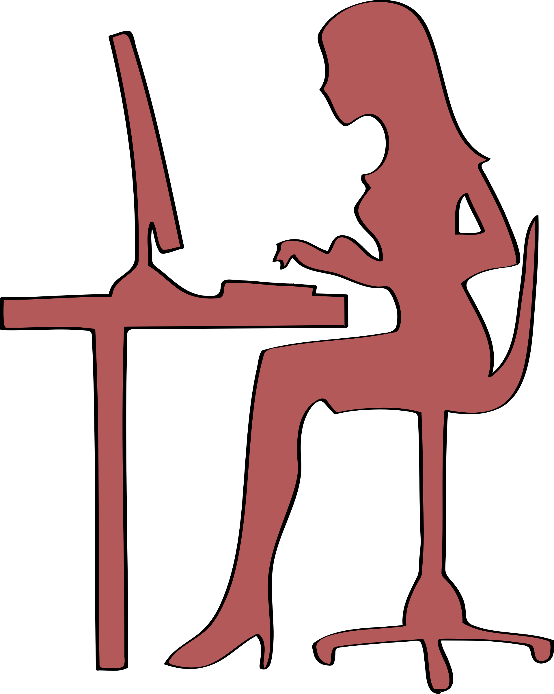 Big Image - Woman On Computer Silhouette (1919x2400)