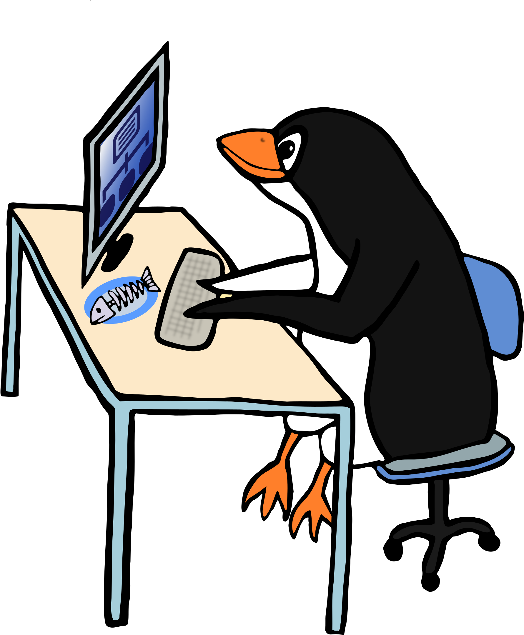 Image Result For Computer Clip Art - Animal Using Computer Cartoon (2108x2400)