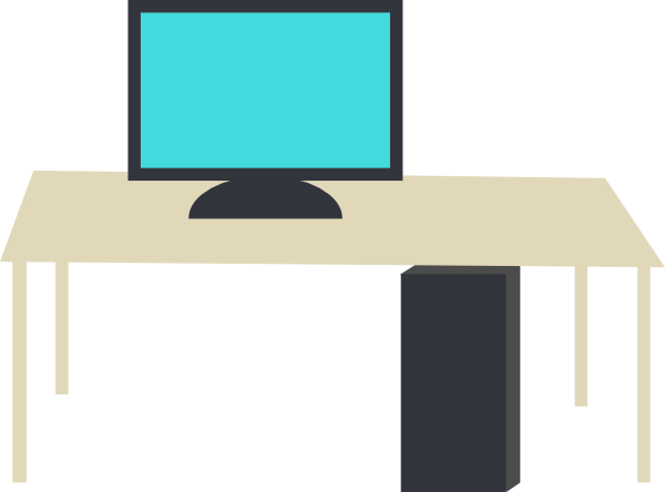 Beautiful Ideas Clip Art Computer Desk An Office With - Desk With Computer Clipart (600x444)