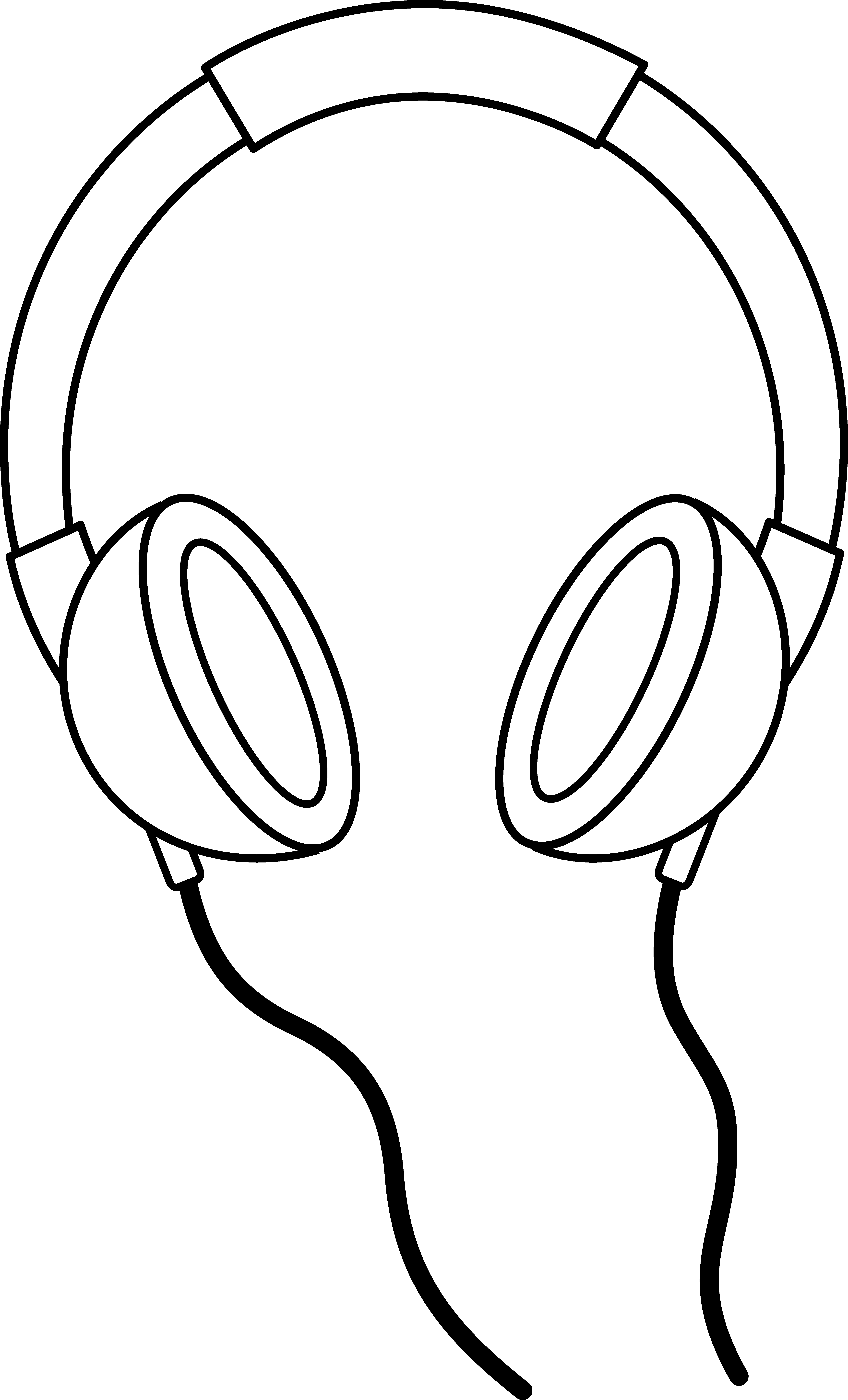 28 Collection Of Computer Headphone Drawing - Headphones Lineart (5159x8522)