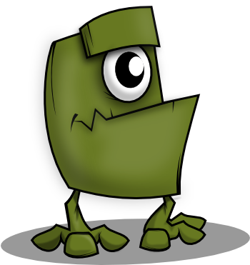 Free To Use Public Domain Halloween Clip Art - Cute 10 Eyed Monster (349x385)