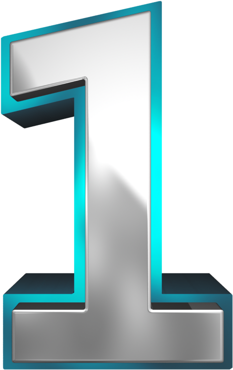 Number Clipart Blue - Number One Png (582x793)