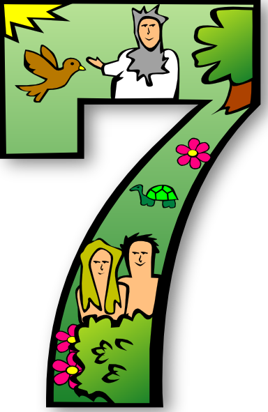 Clipart Numbers 1 To - 7 Days Of Creation (384x591)