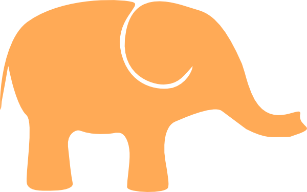 Elephant Clipart One - Orange Elephant Clip Art (600x375)