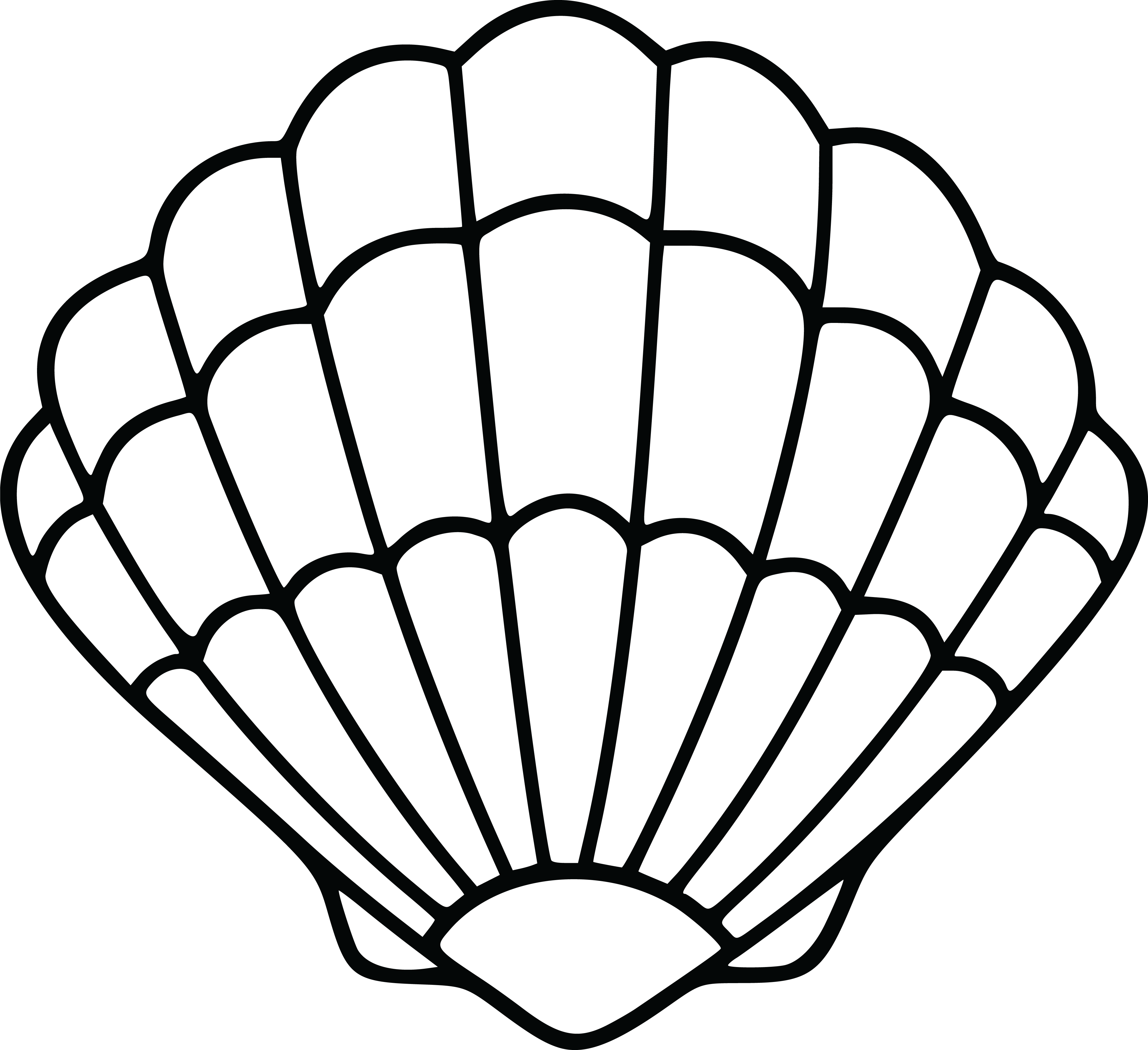 Free Clipart Of A Scallop Sea Shell - Sea Shell Clip Art (4000x3658)