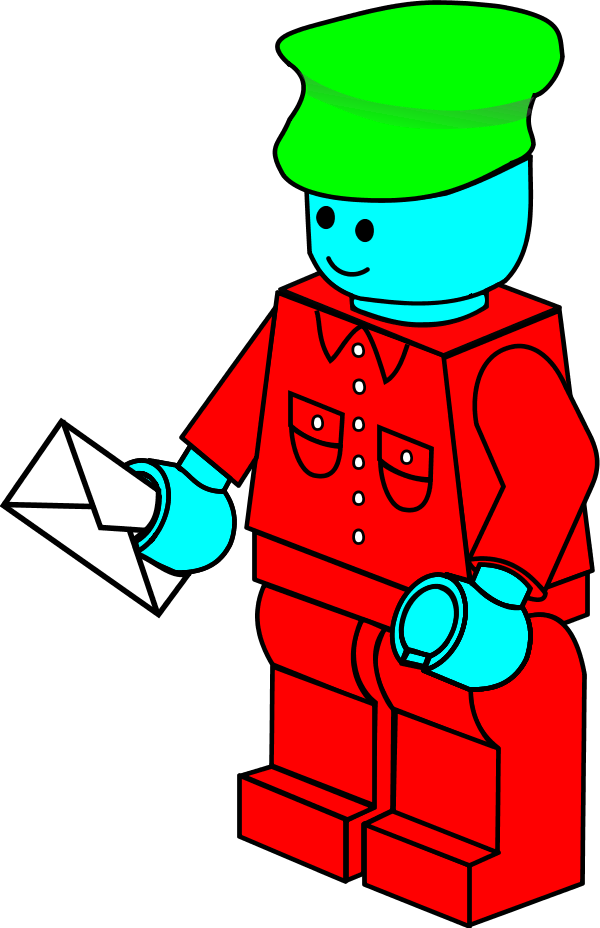 Lego Town Postman - Lego Clipart (600x928)