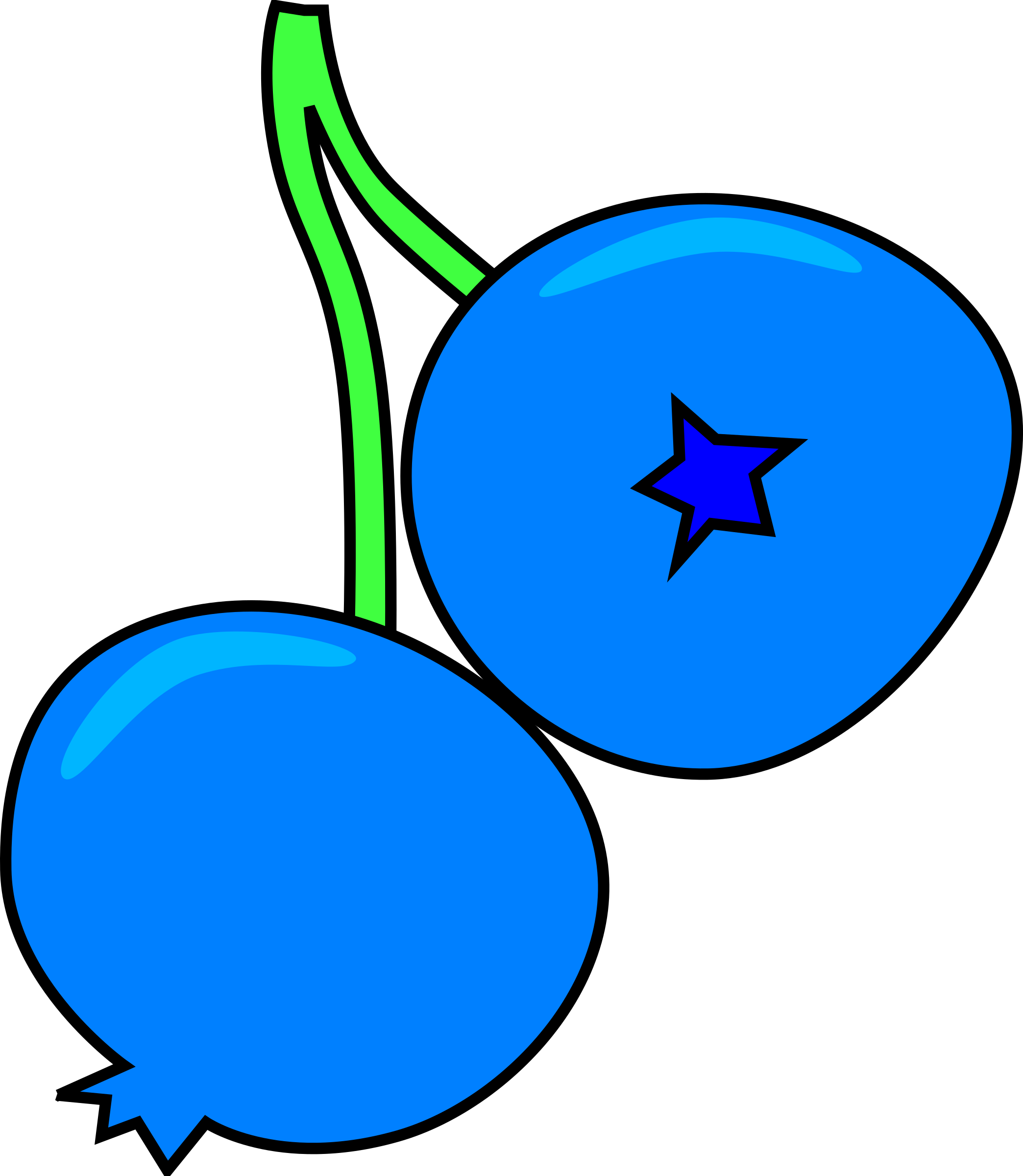 Big Image - Blueberry Clipart (2088x2400)