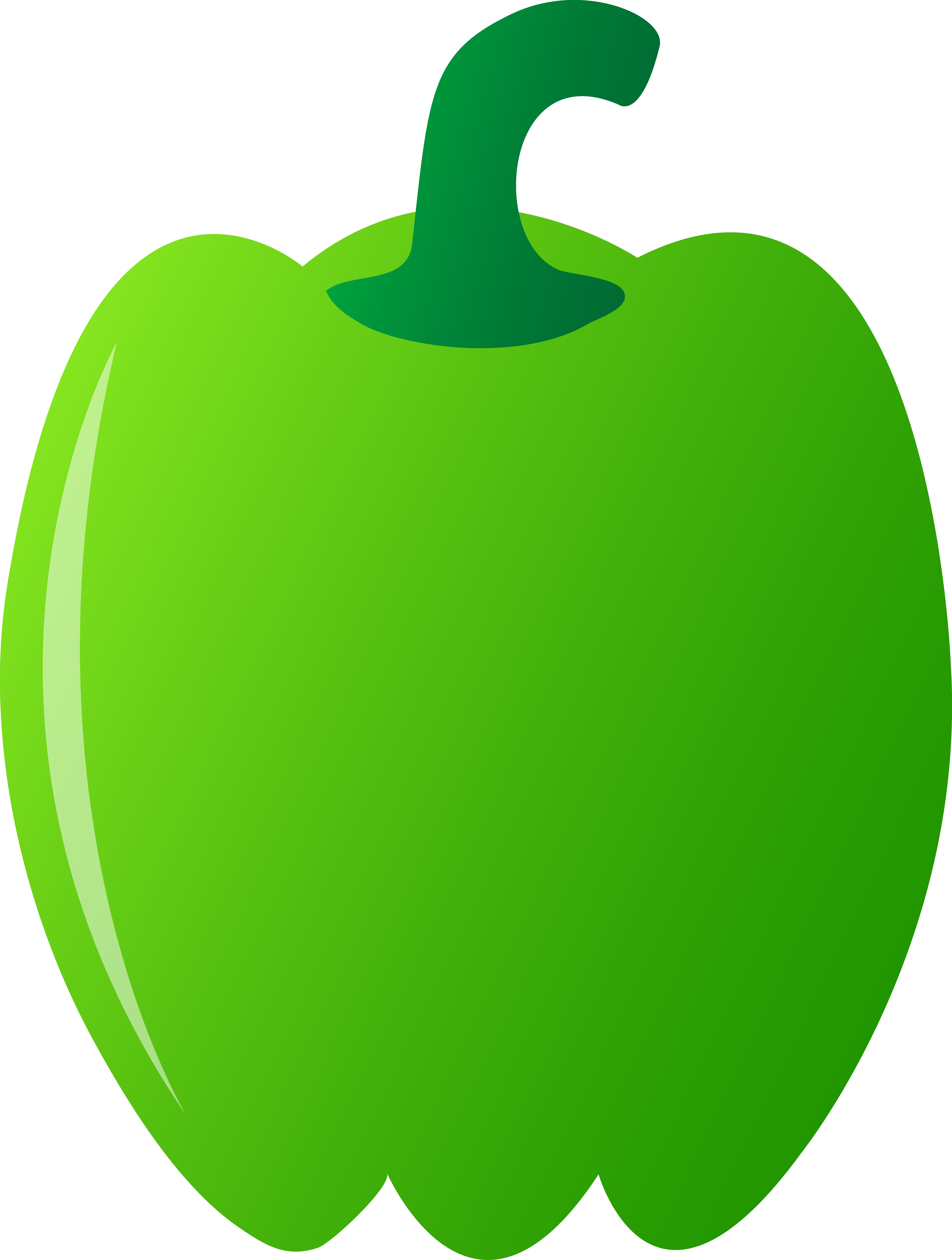 Green Bell Pepper - Clip Art (3694x4889)