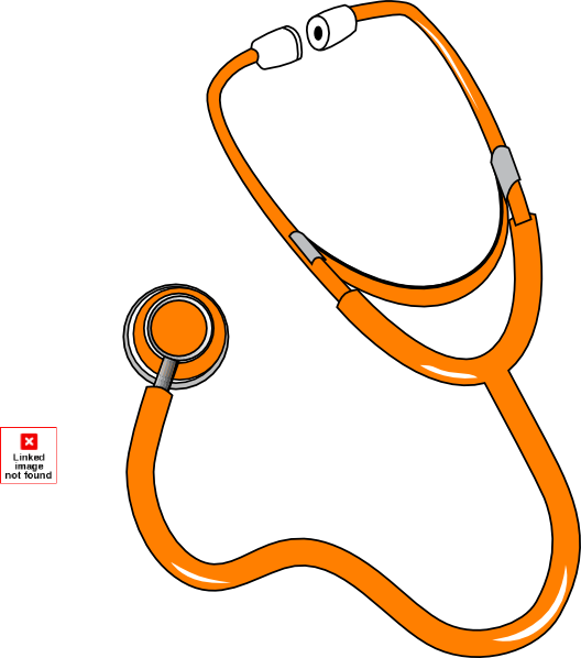 Orange Stethoscope By Pep Clip Art - Stethoscope Clipart (528x598)