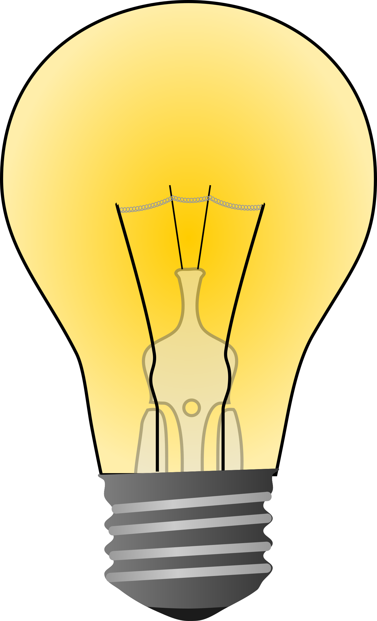 Microsoft Clipart Light Bulb - Incandescent Light Bulb Clip Art (1456x2400)