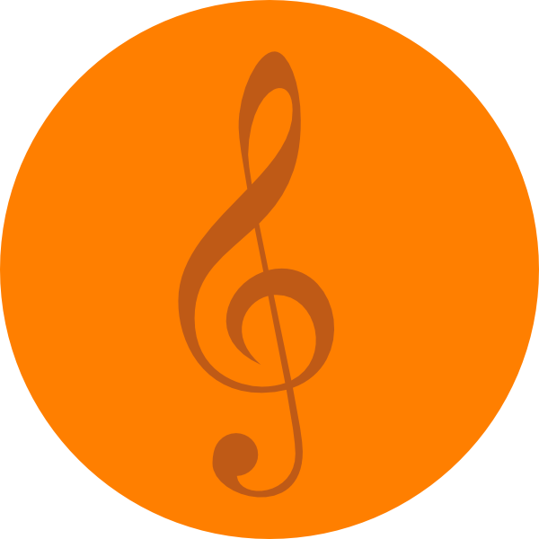 Orange Music Note Clip Art (600x600)