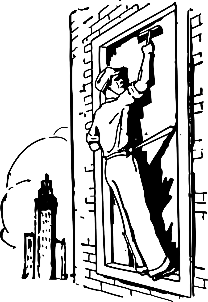 Window Washer Clip Art - Limpieza De Vidrios (882x1280)