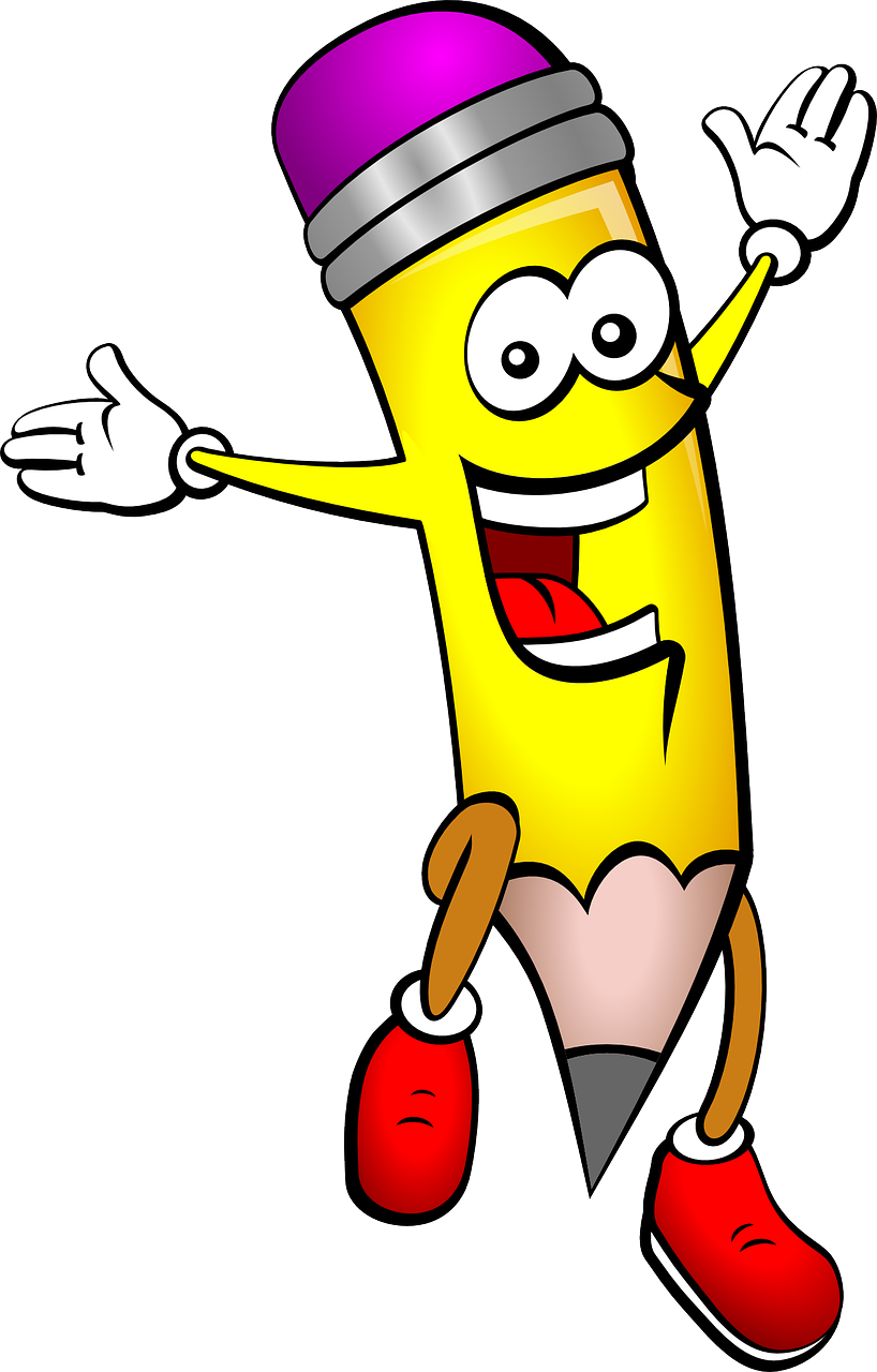 Pencil For Clip Art - Happy Pencil Clipart (818x1280)