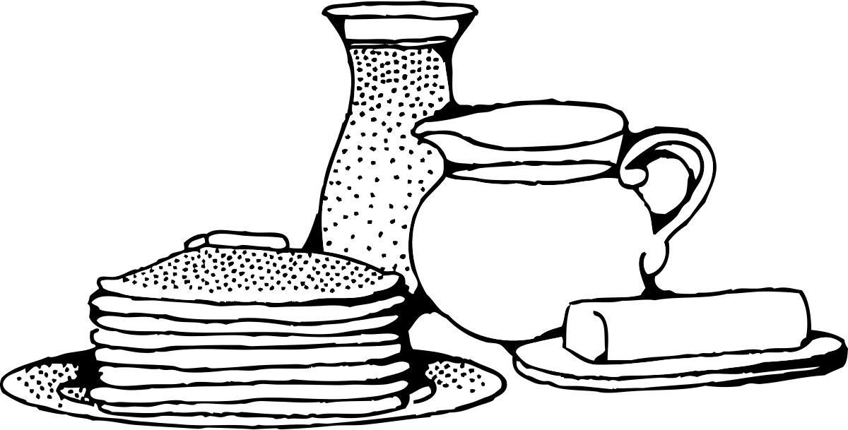 Similar Clip Art - Black And White Breakfast (1200x609)