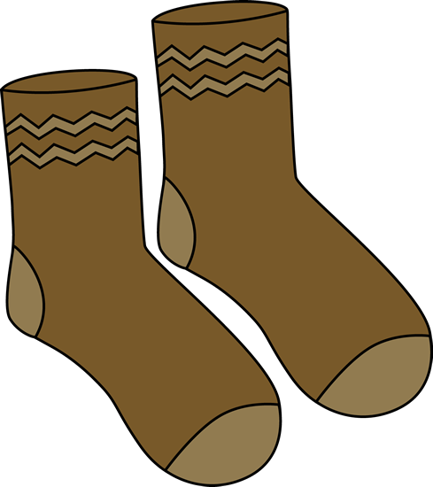 Brown Pair Of Socks Clip Art - Pairs Of Socks Cartoon (489x550)