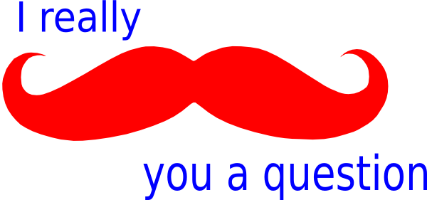 Mustache You A Question Red White And Blue Clip Art - Mustache In Red (600x281)