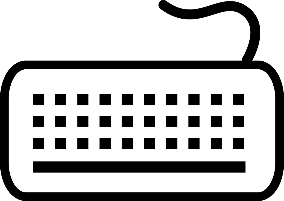 Keyboard Computer Technology Internet Office Pc - Keyboard Clipart Black And White (960x681)