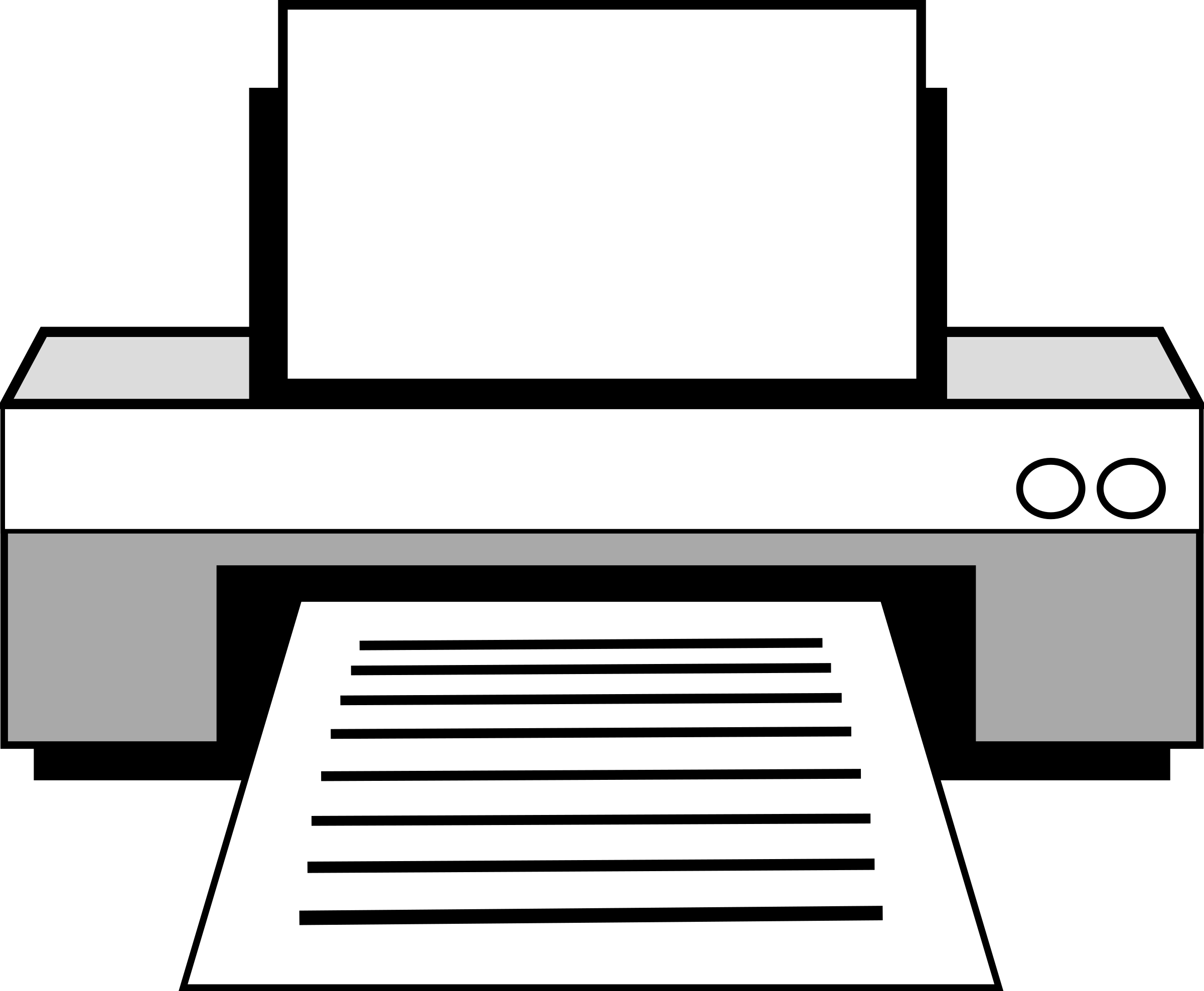 Output, Device, Printer, Inkjet, Print, Cartridge - Printer Black And White (2400x1976)